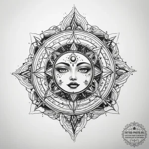 Tattoo sketch cosmic identity - эскиз тату (№1757990970_0, 16.09.2025 02:49) — tattoo-photo.ru