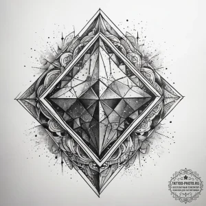 Tattoo sketch diamond, artistic tattoo sketch... - эскиз тату (№1757991947_0, 16.09.2025 03:05) — tattoo-photo.ru