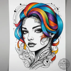 Tattoo sketch узор в виде женского портрета,... - эскиз тату (№1757992552_0, 16.09.2025 03:15) — tattoo-photo.ru