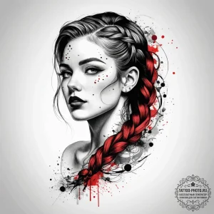 Tattoo sketch braid, tattoo line art, trash p... - эскиз тату (№1757992961_0, 16.09.2025 03:22) — tattoo-photo.ru