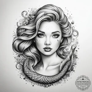 Tattoo sketch mermaid tattoo, tattoo sketch d... - эскиз тату (№1757993749_0, 16.09.2025 03:35) — tattoo-photo.ru