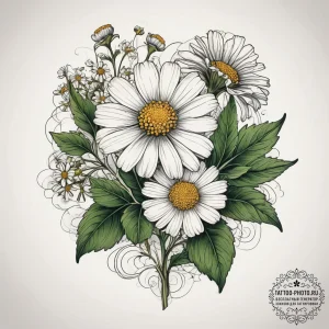 Tattoo sketch feverfew flower, tattoo sketch... - эскиз тату (№1757996090_0, 16.09.2025 04:14) — tattoo-photo.ru