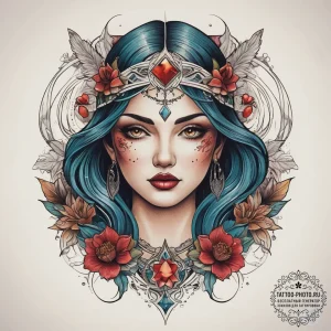Tattoo sketch mystical past, tattoo sketch de... - эскиз тату (№1757996475_0, 16.09.2025 04:21) — tattoo-photo.ru