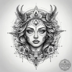 Tattoo sketch cosmic narrative, tattoo drawin... - эскиз тату (№1757997268_0, 16.09.2025 04:34) — tattoo-photo.ru