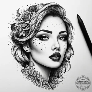 Tattoo sketch lipstick, concept art for tatto... - эскиз тату (№1757998447_0, 16.09.2025 04:54) — tattoo-photo.ru