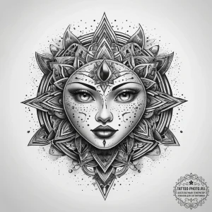 Tattoo sketch cosmic self, concept art for ta... - эскиз тату (№1757999023_0, 16.09.2025 05:03) — tattoo-photo.ru