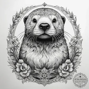 Tattoo sketch sea otter, tattoo sketch design... - эскиз тату (№1757999216_0, 16.09.2025 05:06) — tattoo-photo.ru