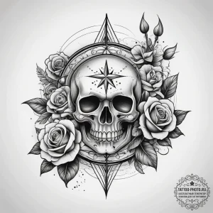 Tattoo sketch needle and thread with a star,... - эскиз тату (№1758002969_0, 16.09.2025 06:09) — tattoo-photo.ru