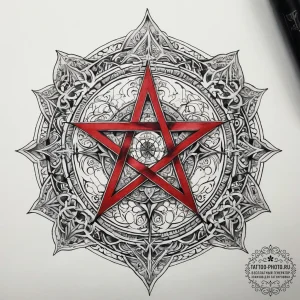 Tattoo sketch pentagram, tattoo sketch design... - эскиз тату (№1758003356_0, 16.09.2025 06:15) — tattoo-photo.ru