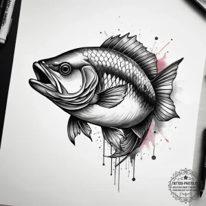 Tattoo sketch white bass, artistic tattoo ske... - эскиз тату (№1758004320_0, 16.09.2025 06:32) — tattoo-photo.ru