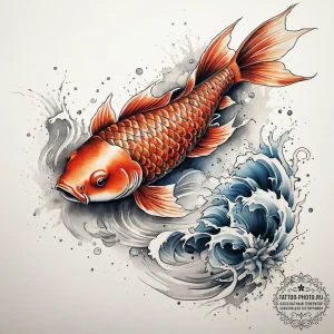 Tattoo sketch irezumi карп кои, tattoo sketch... - эскиз тату (№1758008217_0, 16.09.2025 07:36) — tattoo-photo.ru