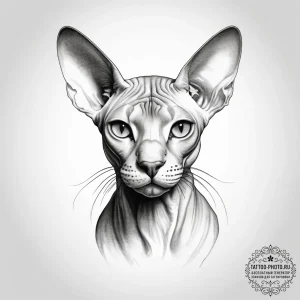 Tattoo sketch sphynx cat - эскиз тату (№1758008412_0, 16.09.2025 07:40) — tattoo-photo.ru