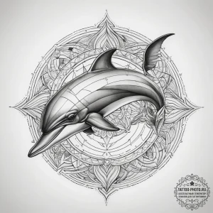 Tattoo sketch dolphin fish, concept art for t... - эскиз тату (№1758008851_0, 16.09.2025 07:47) — tattoo-photo.ru