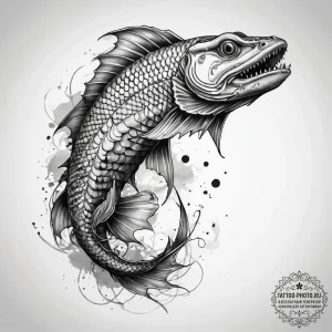 Tattoo sketch black dragonfish, artistic tatt... - эскиз тату (№1758010601_0, 16.09.2025 08:16) — tattoo-photo.ru