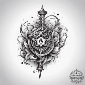 Tattoo sketch magic wand, concept art for tat... - эскиз тату (№1758015075_0, 16.09.2025 09:31) — tattoo-photo.ru
