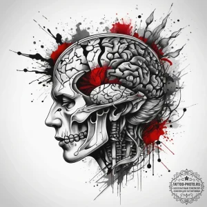 Tattoo sketch brain, artistic tattoo sketch,... - эскиз тату (№1758015858_0, 16.09.2025 09:44) — tattoo-photo.ru