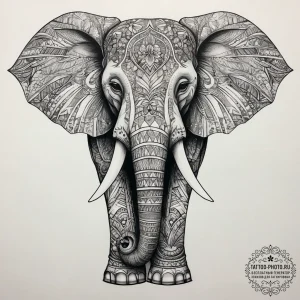 Tattoo sketch dotwork слон из точек, artistic... - эскиз тату (№1758017433_0, 16.09.2025 10:10) — tattoo-photo.ru