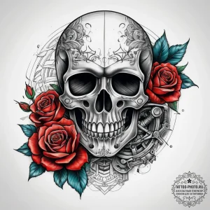 Tattoo sketch biker motorcycle engine, concep... - эскиз тату (№1758017822_0, 16.09.2025 10:17) — tattoo-photo.ru