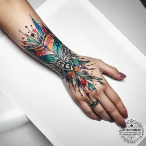 Tattoo sketch hands with a glass, ink illustr... - эскиз тату (№1758018018_0, 16.09.2025 10:20) — tattoo-photo.ru