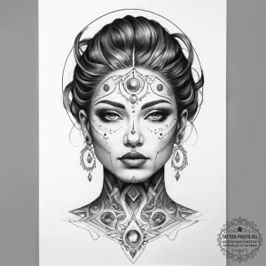 Tattoo sketch cosmic person - эскиз тату (№1758018212_0, 16.09.2025 10:23) — tattoo-photo.ru