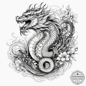 Tattoo sketch slavic embroidery pattern with... - эскиз тату (№1758018406_0, 16.09.2025 10:26) — tattoo-photo.ru