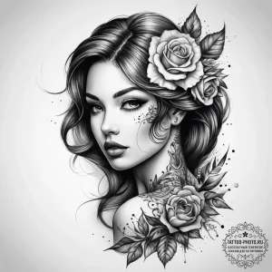 Tattoo sketch elegant tattoo, artistic tattoo... - эскиз тату (№1758018997_0, 16.09.2025 10:36) — tattoo-photo.ru