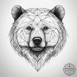 Tattoo sketch geometric bear, tattoo line art... - эскиз тату (№1758019384_0, 16.09.2025 10:43) — tattoo-photo.ru