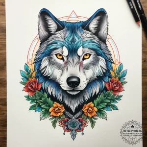 Tattoo sketch волк в лесу, tattoo line art, o... - эскиз тату (№1758020556_0, 16.09.2025 11:02) — tattoo-photo.ru