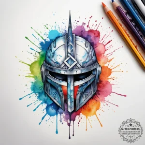 Tattoo sketch algiz rune on a helmet, tattoo... - эскиз тату (№1758034980_0, 16.09.2025 15:03) — tattoo-photo.ru