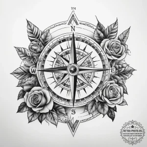 Tattoo sketch compass, tattoo flash sheet des... - эскиз тату (№1758037923_0, 16.09.2025 15:52) — tattoo-photo.ru