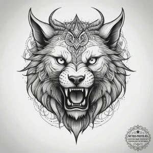 Tattoo sketch mythical beast, concept art for... - эскиз тату (№1758040276_0, 16.09.2025 16:31) — tattoo-photo.ru