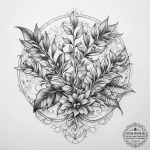 Tattoo sketch mistletoe berry, tattoo line ar... - эскиз тату (№1758040477_0, 16.09.2025 16:34) — tattoo-photo.ru