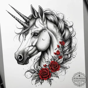 Tattoo sketch unicorn tattoo, tattoo sketch d... - эскиз тату (№1758042808_0, 16.09.2025 17:13) — tattoo-photo.ru