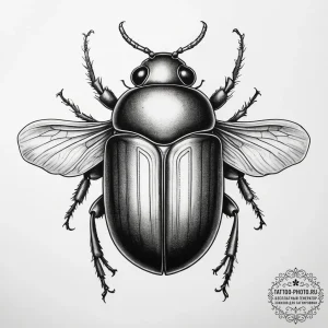 Tattoo sketch warehouse beetle, ink illustrat... - эскиз тату (№1758043585_0, 16.09.2025 17:26) — tattoo-photo.ru