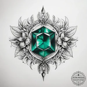 Tattoo sketch emerald - эскиз тату (№1758044739_0, 16.09.2025 17:45) — tattoo-photo.ru