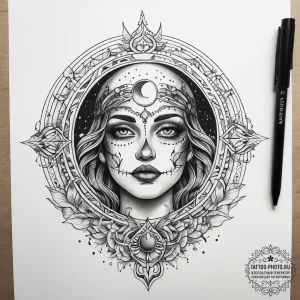Tattoo sketch moon tattoo, tattoo flash sheet... - эскиз тату (№1758047056_0, 16.09.2025 18:24) — tattoo-photo.ru