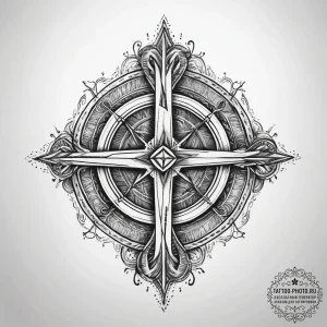 Tattoo sketch ansuz rune with an old book, co... - эскиз тату (№1758050155_0, 16.09.2025 19:15) — tattoo-photo.ru