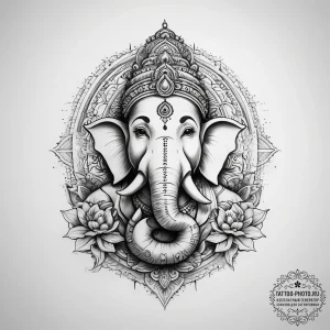 Tattoo sketch ganesh - эскиз тату (№1758052283_0, 16.09.2025 19:51) — tattoo-photo.ru
