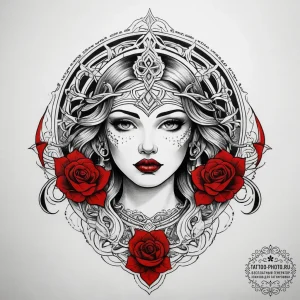 Tattoo sketch sacred earth, tattoo flash shee... - эскиз тату (№1758054418_0, 16.09.2025 20:26) — tattoo-photo.ru