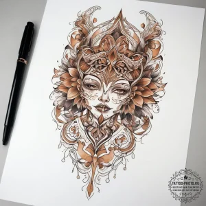 Tattoo sketch узор в виде ноги, tattoo flash... - эскиз тату (№1758054806_0, 16.09.2025 20:33) — tattoo-photo.ru