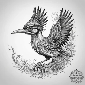 Tattoo sketch puns a roadrunner that says "i'... - эскиз тату (№1758056362_0, 16.09.2025 20:59) — tattoo-photo.ru