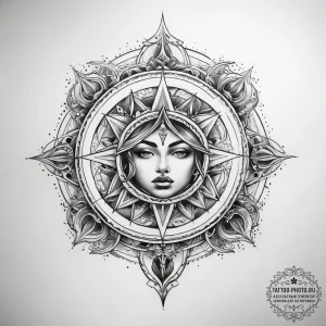Tattoo sketch celestial tattoo - эскиз тату (№1758057329_0, 16.09.2025 21:15) — tattoo-photo.ru