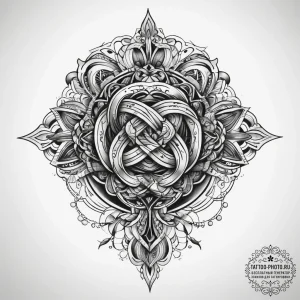 Tattoo sketch hands with a knot, tattoo flash... - эскиз тату (№1758058492_0, 16.09.2025 21:34) — tattoo-photo.ru