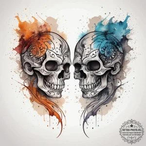 Tattoo sketch two of a kind, tattoo sketch de... - эскиз тату (№1758058685_0, 16.09.2025 21:38) — tattoo-photo.ru