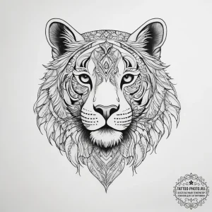 Tattoo sketch embroidery an animal - эскиз тату (№1758058878_0, 16.09.2025 21:41) — tattoo-photo.ru