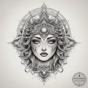 Tattoo sketch cosmic existence, ink illustrat... - эскиз тату (№1758059464_0, 16.09.2025 21:51) — tattoo-photo.ru