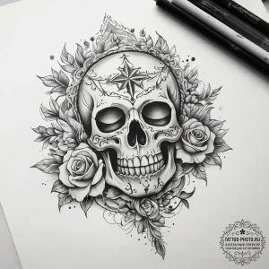 Tattoo sketch blessed scene, tattoo line art,... - эскиз тату (№1758060287_0, 16.09.2025 22:04) — tattoo-photo.ru