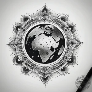 Tattoo sketch cosmic earth, tattoo sketch des... - эскиз тату (№1758060686_0, 16.09.2025 22:11) — tattoo-photo.ru