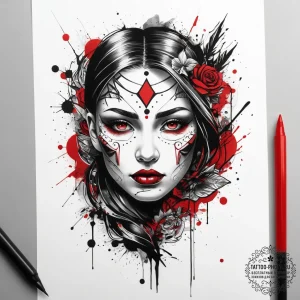 Tattoo sketch fan tattoo, concept art for tat... - эскиз тату (№1758061279_0, 16.09.2025 22:21) — tattoo-photo.ru
