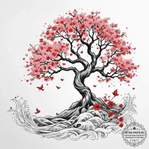 Tattoo sketch tree of life with magical symbo... - эскиз тату (№1758064041_0, 16.09.2025 23:07) — tattoo-photo.ru